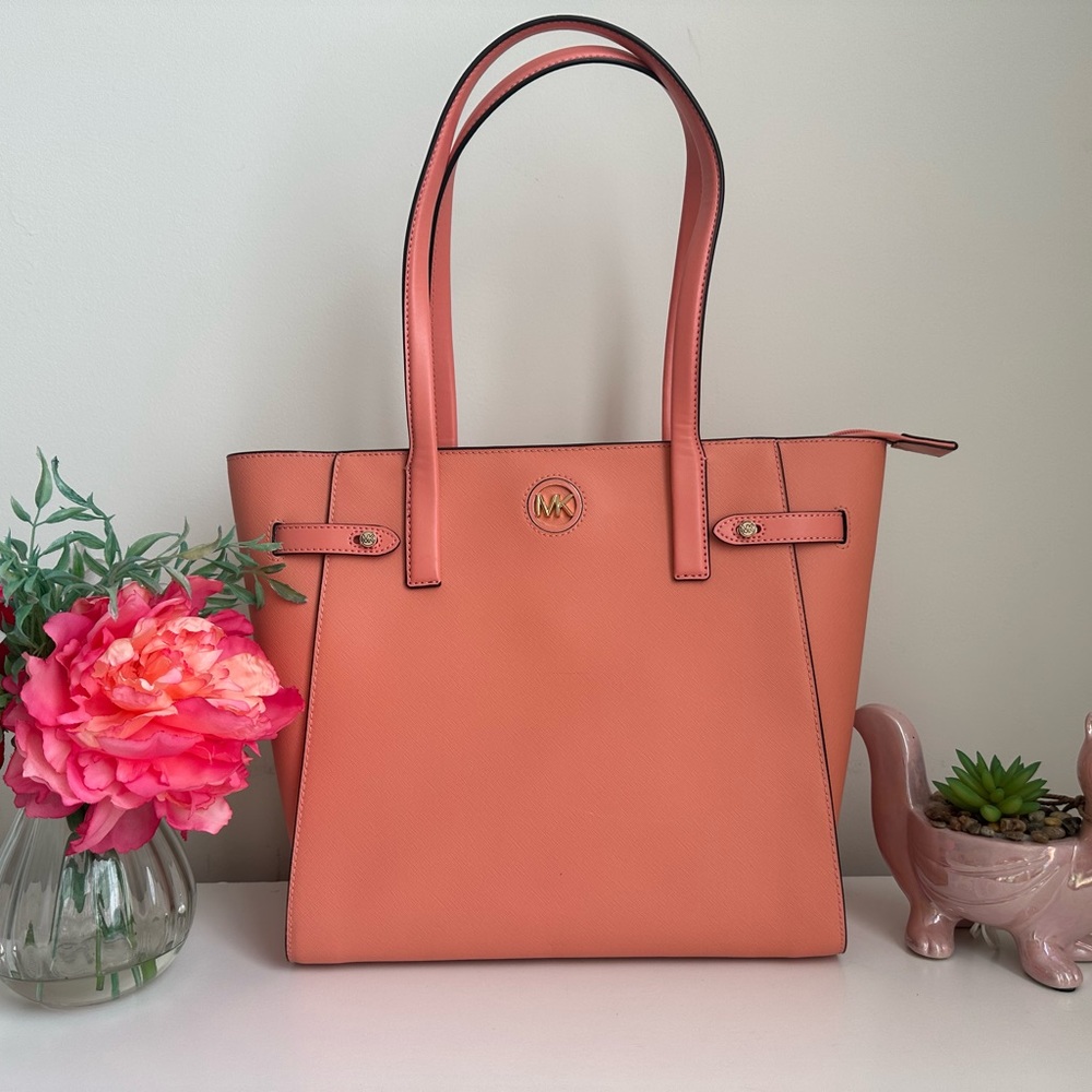Michael Kors Carmen Leather Large Tote Sherbert Pink